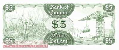 Guyana - 5  Dollars (#022f-U9_UNC)