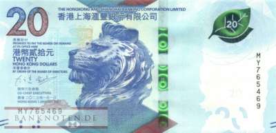 Hong Kong - 20  Dollars (#218c_UNC)