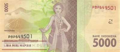 Indonesien - 5.000  Rupiah (#156b_UNC)