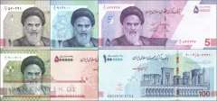 Iran: 1 - 100 Toman (6 Banknoten)