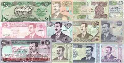 Irak: 1/4 - 250 Dinar (13 Banknoten)