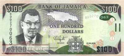 Jamaica - 100  Dollars (#095c_UNC)