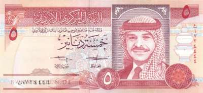 Jordanien - 5  Dinars (#025b_UNC)