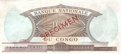 Kongo, Demokratische Republik - 100  Francs - Musterbanknote (#006s-62_AU)