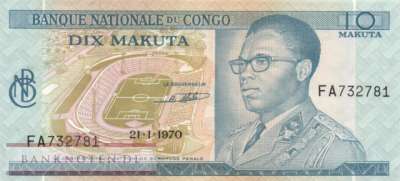 Kongo, Demokratische Republik - 10  Makuta (#009a-70_XF)