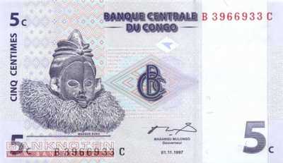Kongo, Demokratische Republik - 5 Centimes (#081a_UNC)