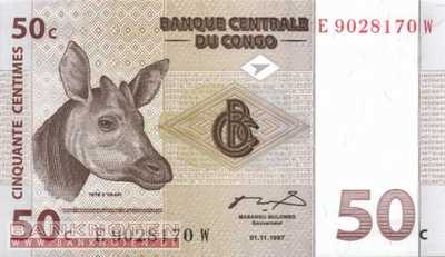 Kongo, Demokratische Republik - 50  Centimes (#084A_UNC)