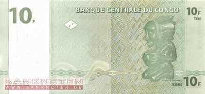 Kongo, Demokratische Republik - 10  Francs (#087B_UNC)