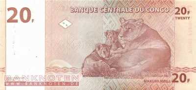 Kongo, Demokratische Republik - 20  Francs - Ersatzbanknote (#088A-R_UNC)