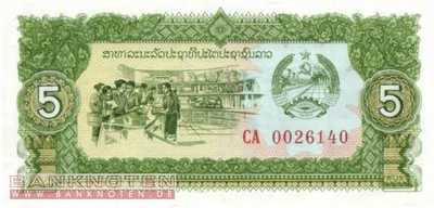 Laos - 5  Kip (#026b_UNC)