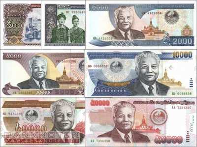 Laos: 500 - 50.000 Kip (7 Banknoten)