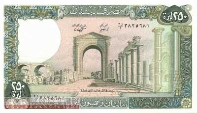 Lebanon - 250  Livres (#067e-88_UNC)