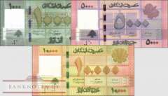 Libanon: 1.000 - 10.000 Livres (3 Banknoten)