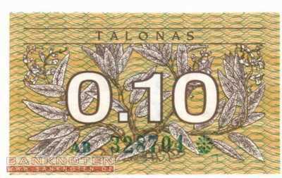 Litauen - 0,10  Talonas (#029a_UNC)