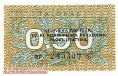Litauen - 0,50  Talonas (#031b_UNC)