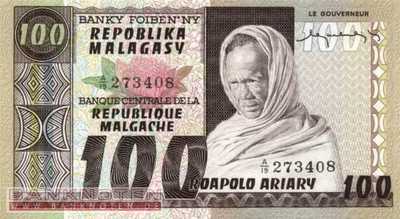 Madagaskar - 100  Francs (#063a_UNC)