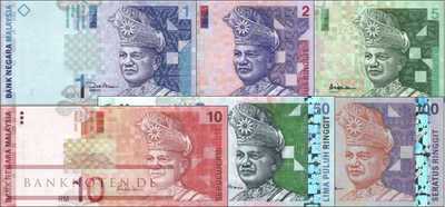 Malaysia: 1 - 100 Ringgit (6 Banknoten)