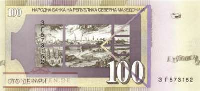 Nordmazedonien - 100  Denari (#029a_UNC)