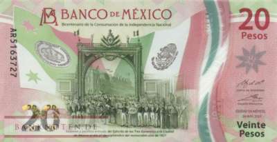 Mexico - 20  Pesos - Gedenkbanknote (#132b-U2_UNC)