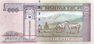 Mongolei - 100  Tugrik (#073a_UNC)