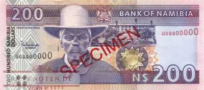 Namibia - 200  Namibia Dollars - SPECIMEN (#010bs_UNC)
