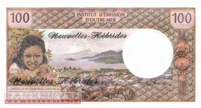 New Hebrides - 100  Francs (#018d_UNC)