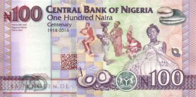 Nigeria - 100  Naira - 1914-2014 (#041c_UNC)