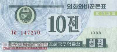 Nordkorea - 10  Chon (#025-1_UNC)