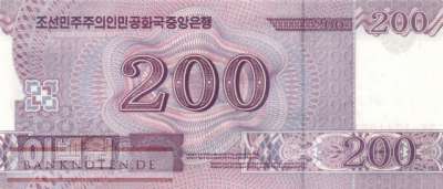 Nordkorea - 200  Won (#062-2_UNC)