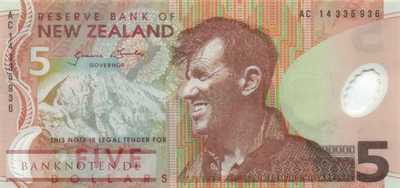 Neuseeland - 5  Dollars (#185b-14_UNC)