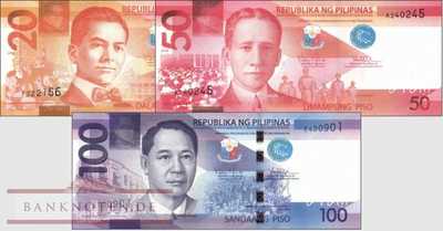 Philippinen: 20 - 100 Piso (3 Banknoten)