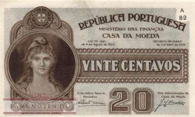 Portugal - 20  Centavos (#102_AU)