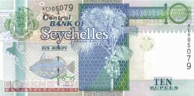 Seychellen - 10  Rupees (#036b_UNC)