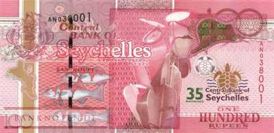 Seychellen - 100  Rupees - 35 years... (#047_UNC)