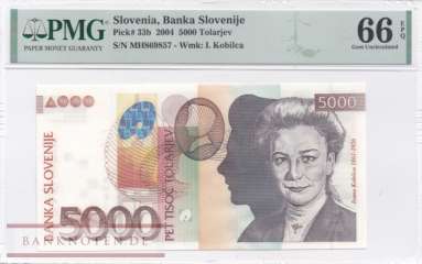 Slowenien - 5.000  Tolarjew - PMG66 (#033b-PMG66_UNC)