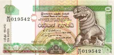 Sri Lanka - 10  Rupees (#102b_UNC)