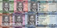 Süd Sudan: 5 Piaster - 100 Pounds (9 Banknoten)