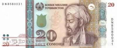 Tajikistan - 20  Somoni (#025c_UNC)
