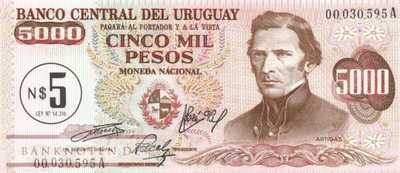 Uruguay - 5  Nuevos Pesos (#057_UNC)