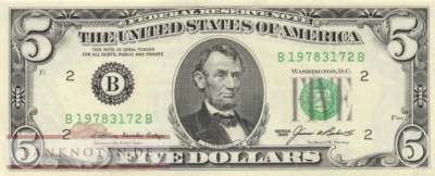 USA - 5  Dollars (#475-B_UNC)