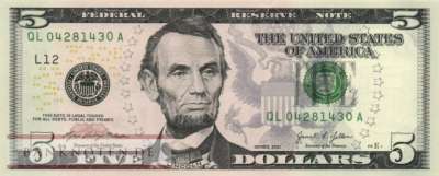 USA - 5  Dollars (#551-L_UNC)
