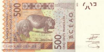 Elfenbeinküste - 500  Francs (#119Al_UNC)