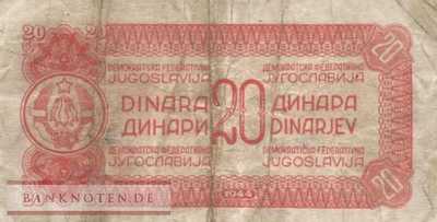 Jugoslawien - 20  Dinara (#051a_F)