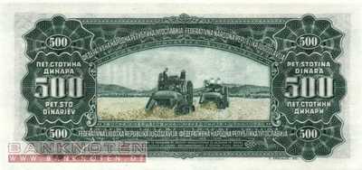 Jugoslawien - 500  Dinara (#070_UNC)