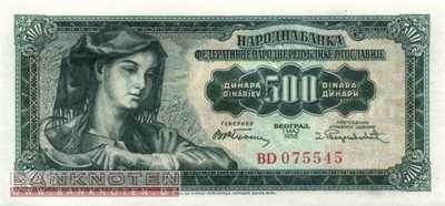 Jugoslawien - 500  Dinara (#070_UNC)