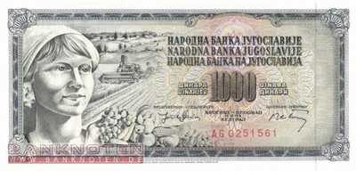 Jugoslawien - 1.000  Dinara (#086_UNC)