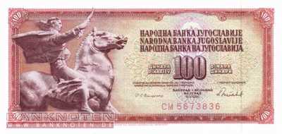 Jugoslawien - 100  Dinara (#090c_UNC)
