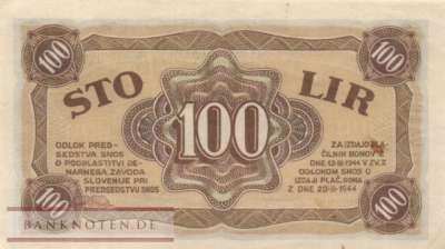 Jugoslawien/Slowenien - 100  Lir - Partisanen Ausgabe (#S117_XF)