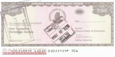 Zimbabwe - 1.000  Dollars (#015_UNC)