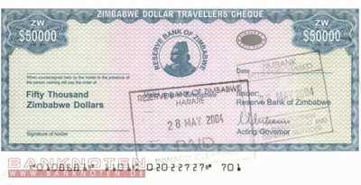 Zimbabwe - 50.000  Dollars (#019_UNC)
